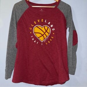 Boxercraft Cleveland Basketball CAVS Red Long Sleeve Shirt